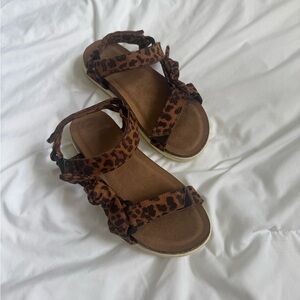 Wonder Nation Brown Leopard Kids Sandals
